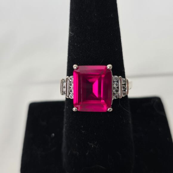Ruby Color Gemstone Ring .925 Sterling Silver Women's 8.5 Cubic Zirconia NWOT - Picture 16 of 16